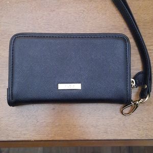 Aldo Black Zip Around Long Wristlet Wallet